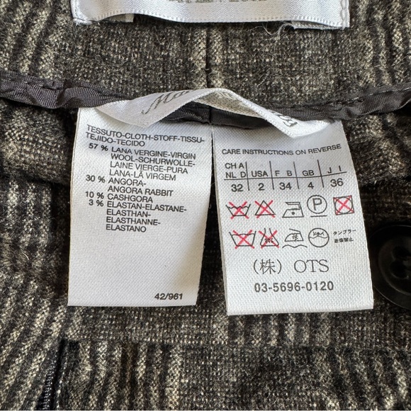 MaxMara Brown Black Plaid Wool Straight Leg Pant Trousers 2 - Picture 9 of 14